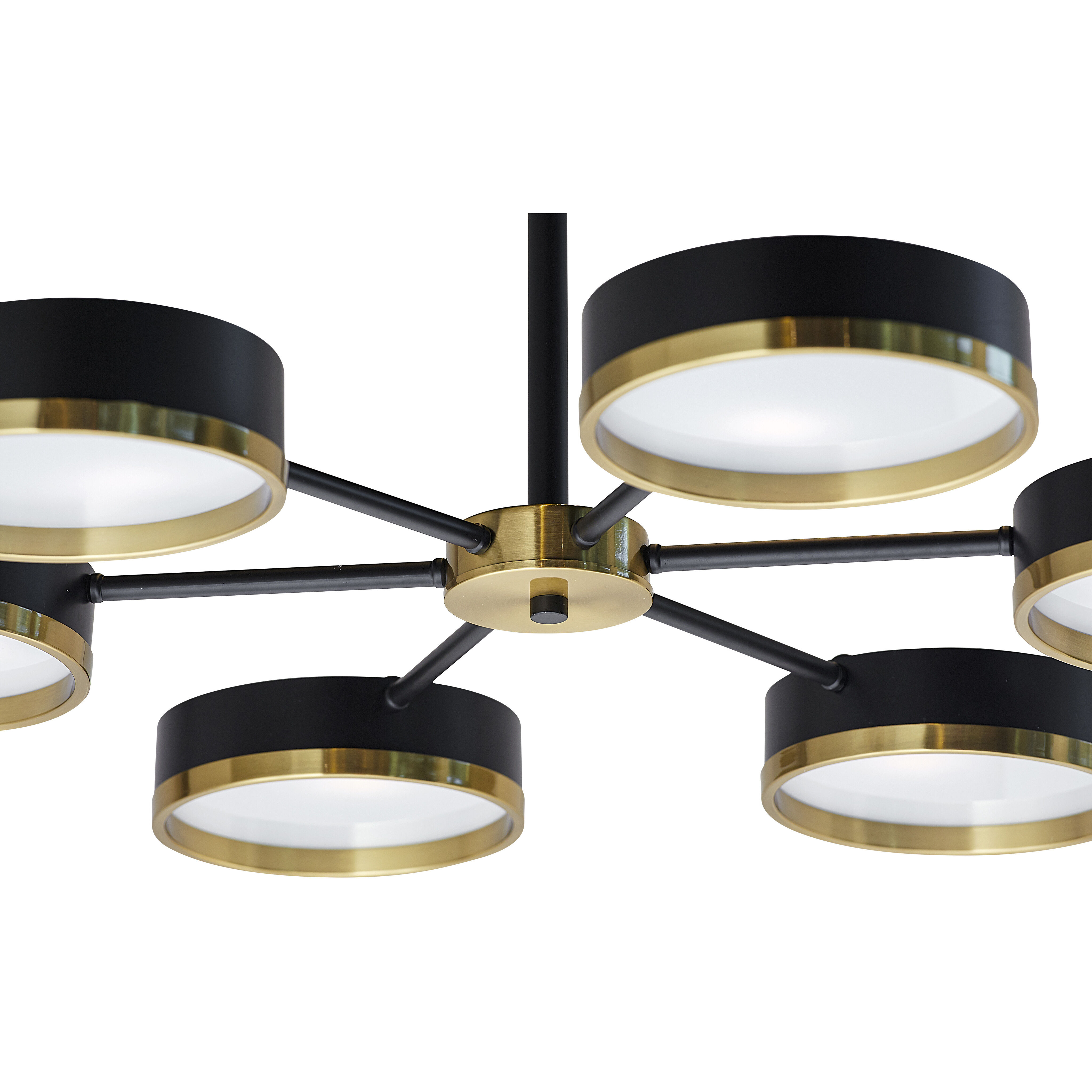Oswin 6 Light 37 inch Black / Brass / Black Chandelier Ceiling Light